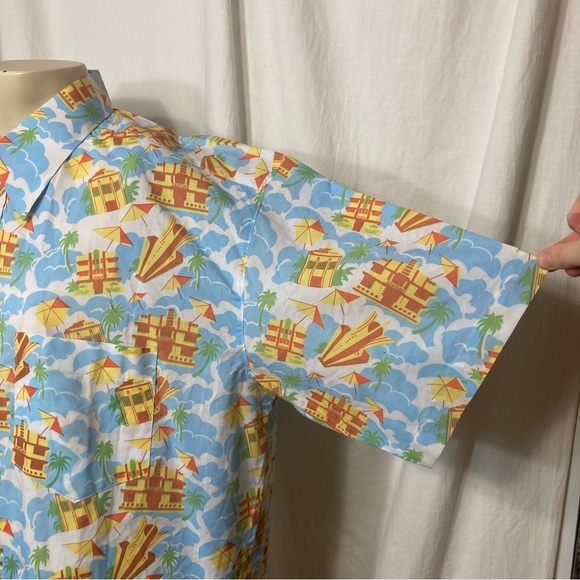 NWT Art Deco Hawiian shirt inspired Miami South Beach Mark Rutkowski medium - Picture 8 of 13